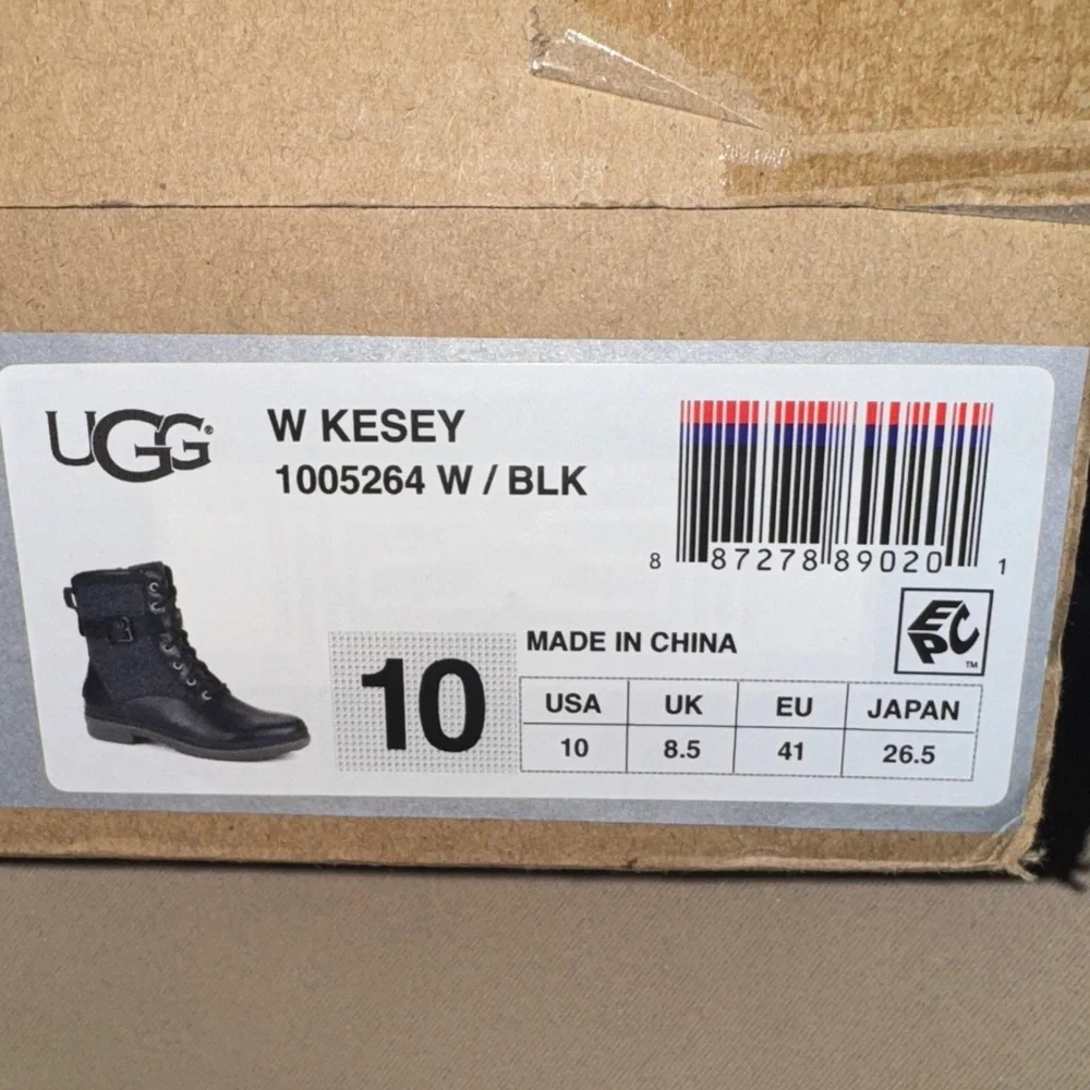 Women's UGG W Kesey Black & Grey Lace-Up Boots - Picture 8 of 10